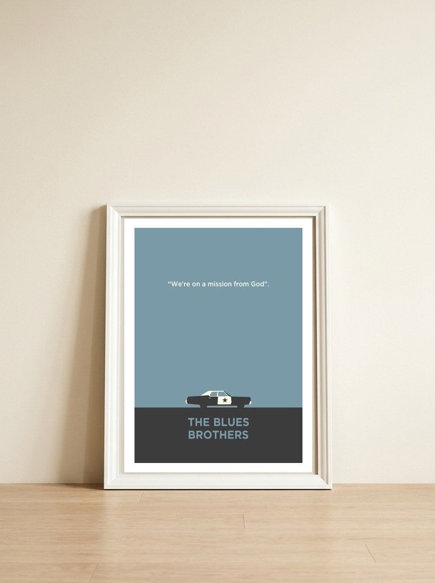 Blues Brothers — framed, leaning against the wall