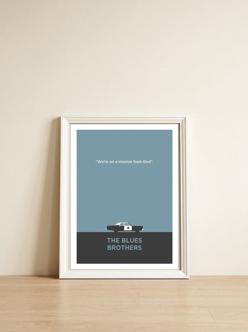 Blues Brothers — framed, leaning against the wall