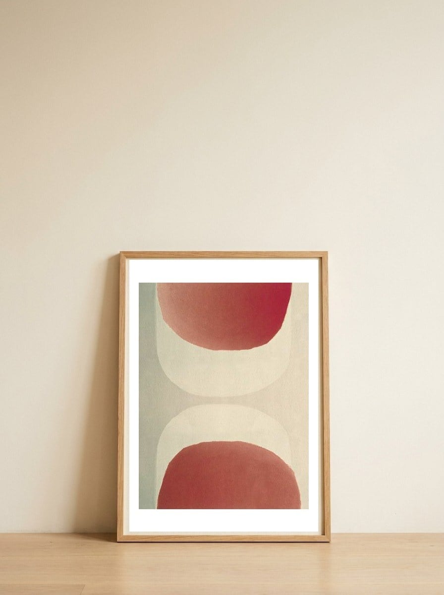 Mirrored Sun 1 — framed, leaning against the wall