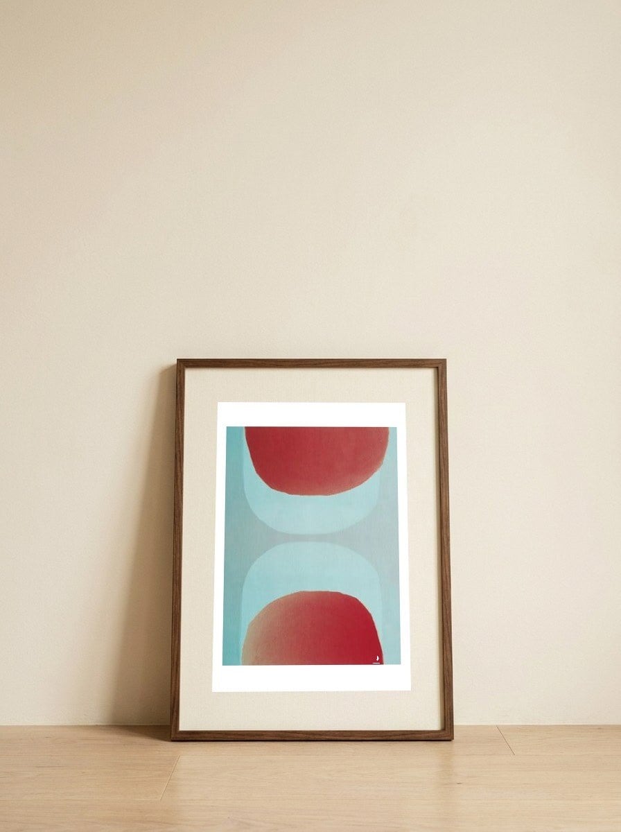 Mirrored Sun 2 — framed, leaning against the wall