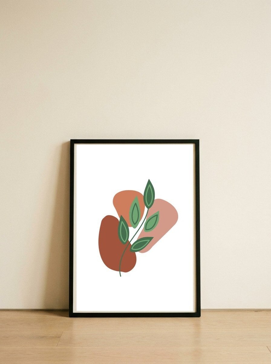 Biotany Abstract Art — framed, leaning against the wall