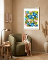 Indigo Bloom framed in a tender room thumbnail