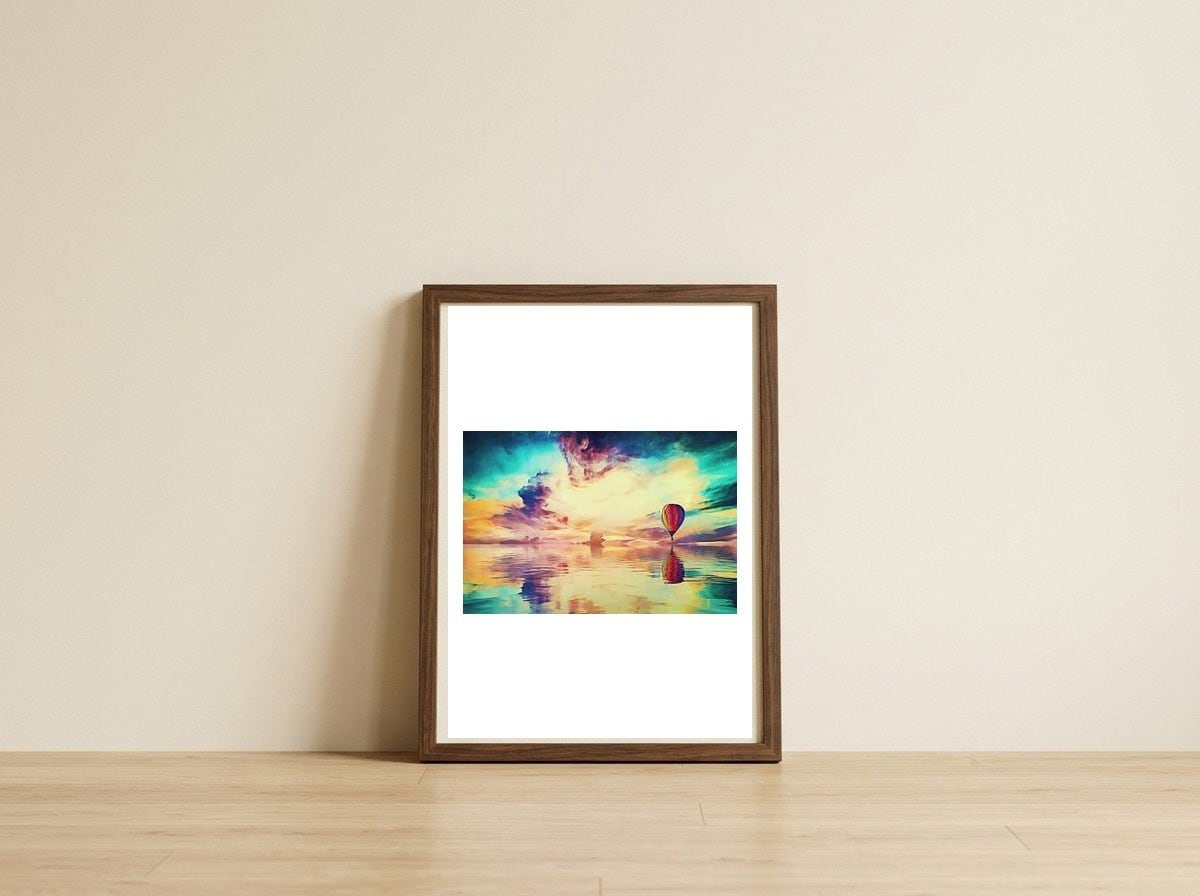 Floating Away  — framed, leaning against the wall