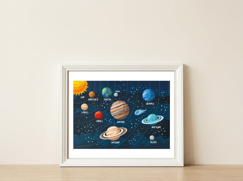 Solar System  — framed, leaning against the wall