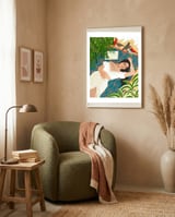 Beach. Read. Sleep. | Boho Woman Sea Beachy Travel | Summer Birds Sand Picnic Ocean Vacation framed in a tender room thumbnail