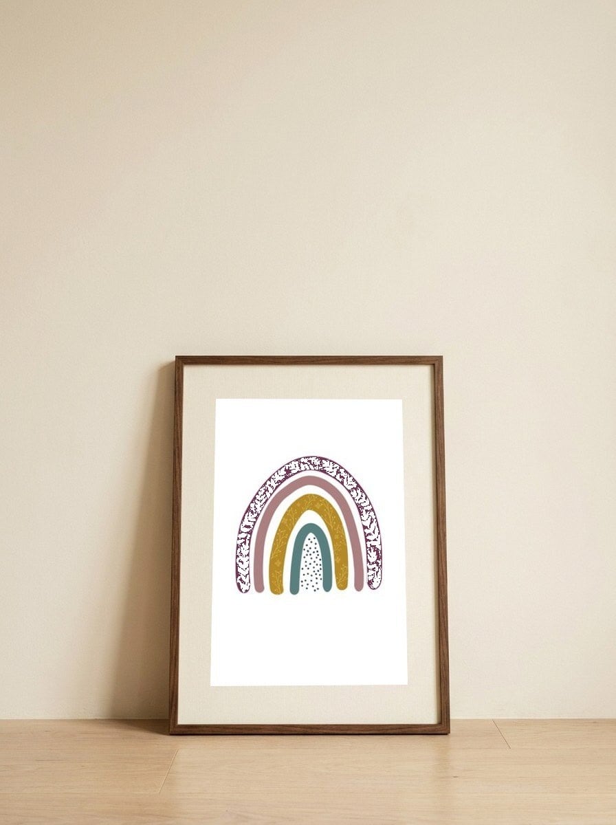 Rainbow — framed, leaning against the wall