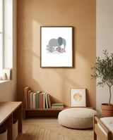 Elephant  framed in a gentle room thumbnail