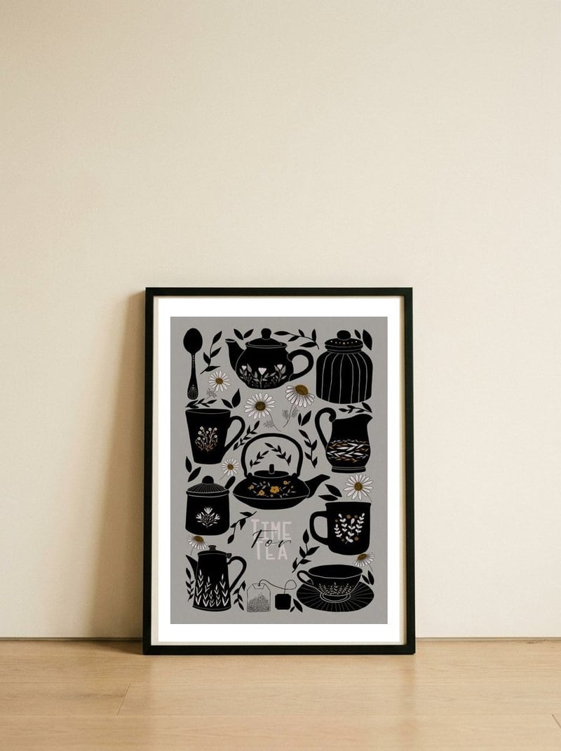 Time for Tea — framed, leaning against the wall
