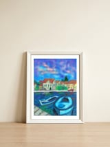 Two Boats in Vrboska — framed, leaning against the wall thumbnail