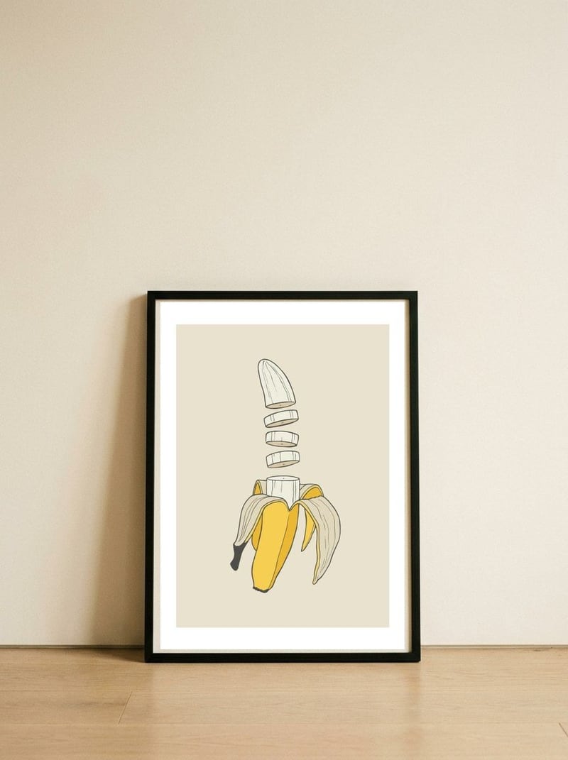 Banana Split — framed, leaning against the wall