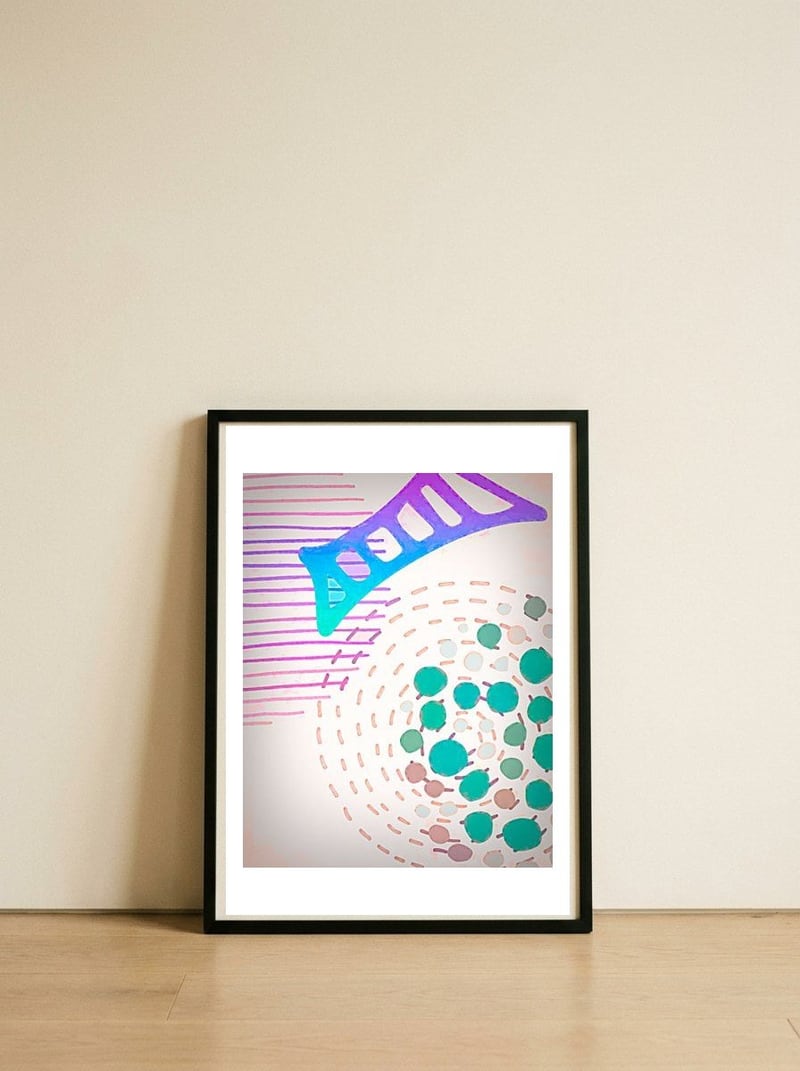 Pebbles In The Wheels — framed, leaning against the wall