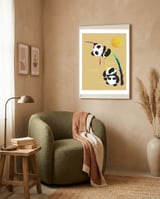 Pandas meet a strange rainbow framed in a tender room thumbnail