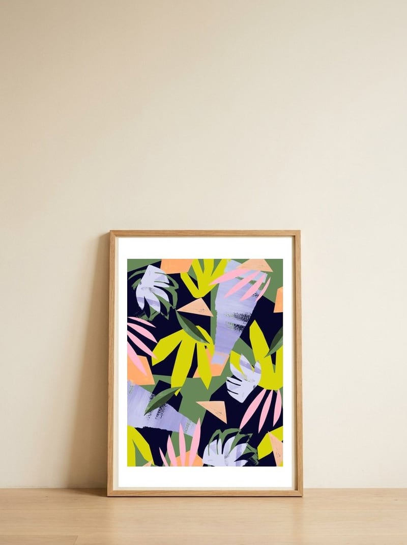 Abstract — framed, leaning against the wall