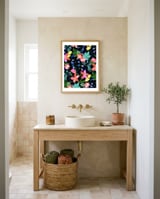 Flower garden framed in a breezy room thumbnail