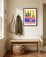 Stripes and circles framed in a relaxed room thumbnail