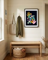 Flowers and leaves framed in a relaxed room thumbnail
