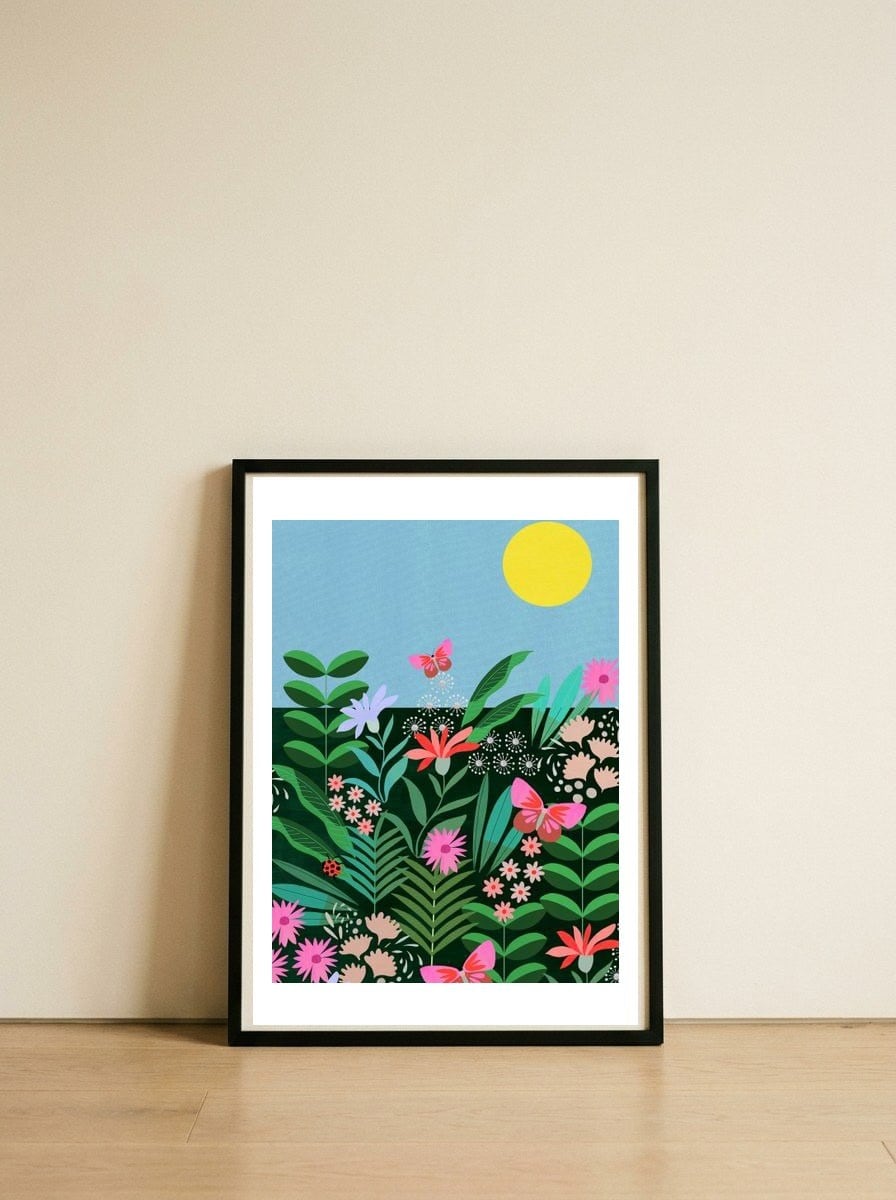 Garden — framed, leaning against the wall