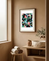 geometric flower framed in a serene room thumbnail