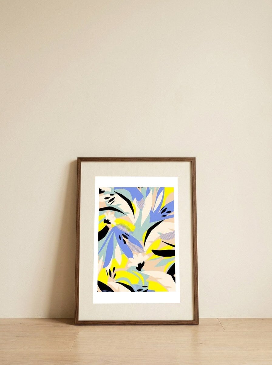 Abstract floral — framed, leaning against the wall