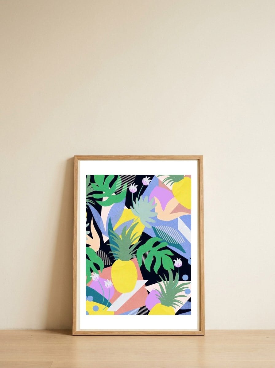 Pineapple — framed, leaning against the wall