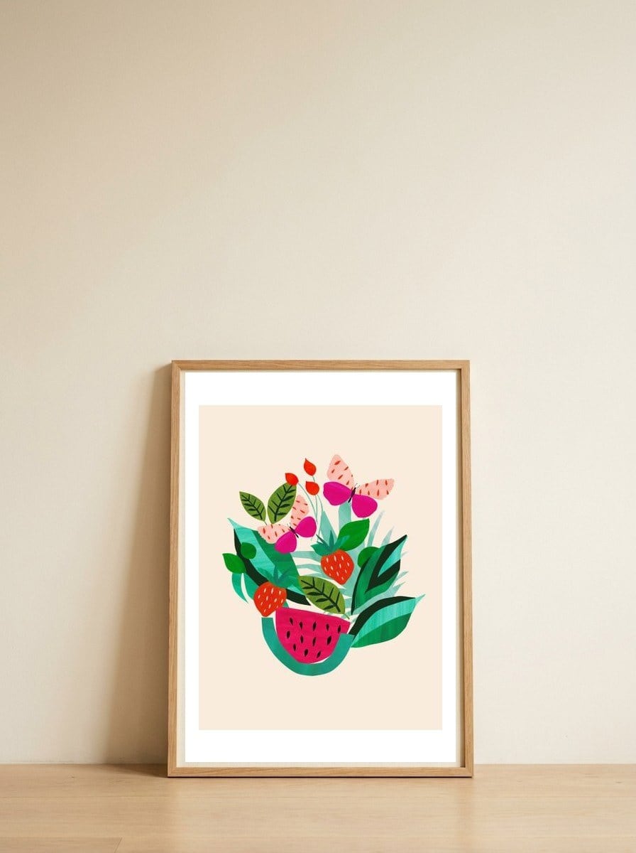 Watermelon — framed, leaning against the wall