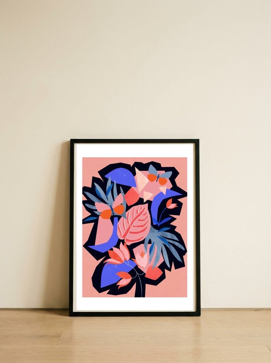 Tropical — framed, leaning against the wall