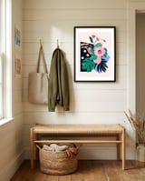 Pink flower framed in a relaxed room thumbnail