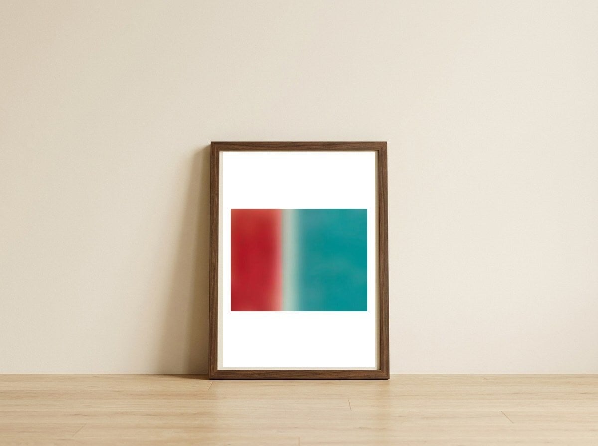 Color Reassessment 2 — framed, leaning against the wall