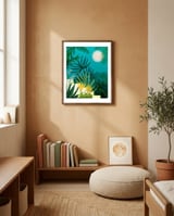 Rainforest With Moonlight framed in a gentle room thumbnail