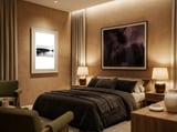 Sunset over lake framed in a luxurious room thumbnail