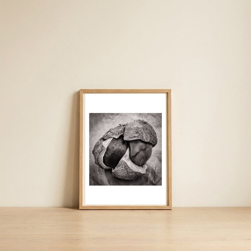 Double Conker — framed, leaning against the wall