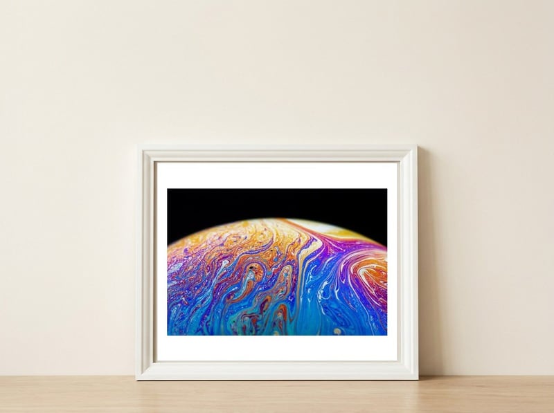 Soap Bubble — framed, leaning against the wall