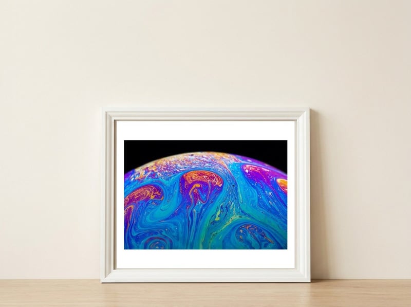 Soap Bubble — framed, leaning against the wall