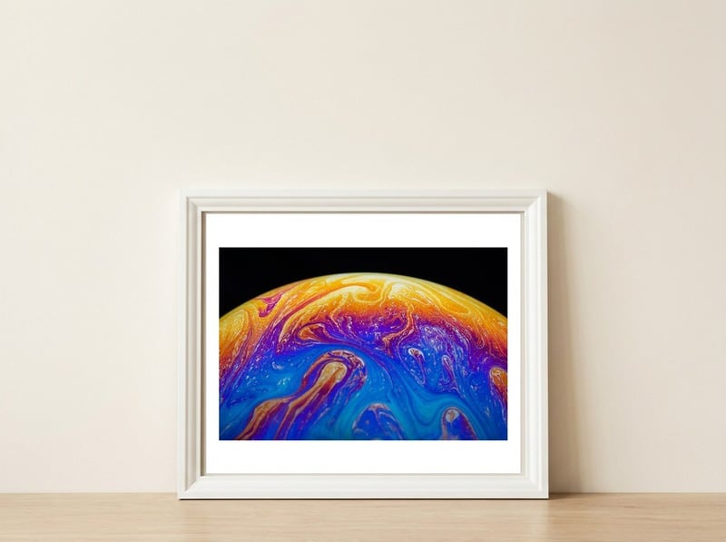 Soap Bubble — framed, leaning against the wall