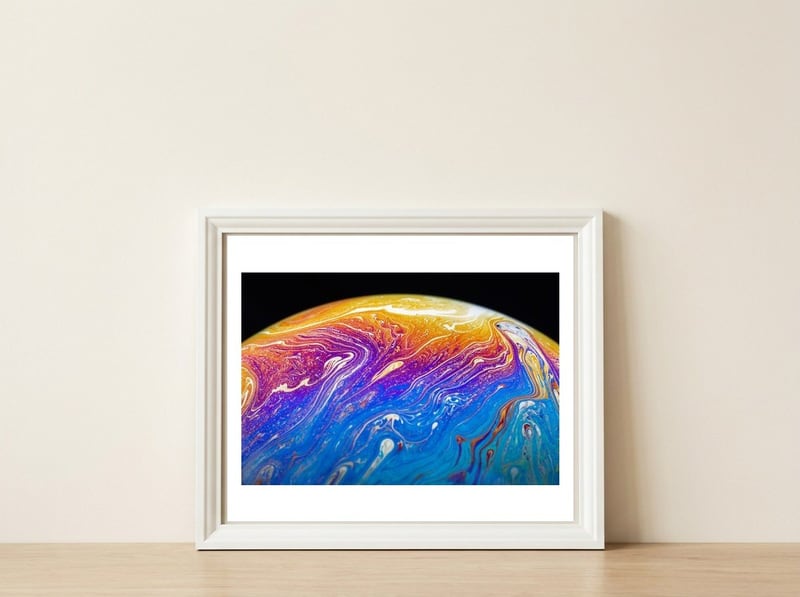 Soap Bubble — framed, leaning against the wall