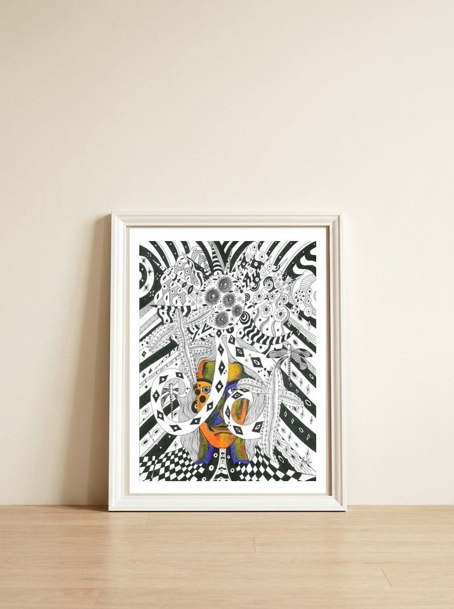 Magic Hinterland — framed, leaning against the wall
