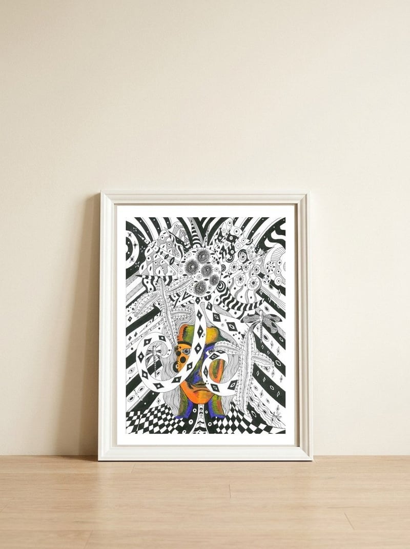 Magic Hinterland — framed, leaning against the wall