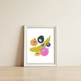 Fruit Stickers Square — framed, leaning against the wall thumbnail