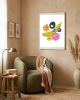 Fruit Stickers Square framed in a tender room thumbnail