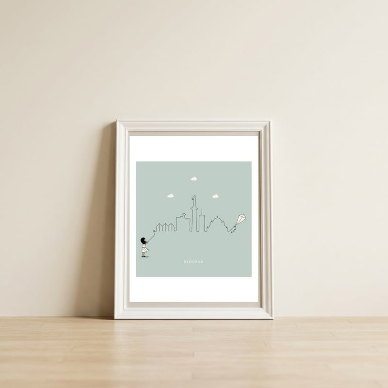 Kein Design Belgrade — framed, leaning against the wall