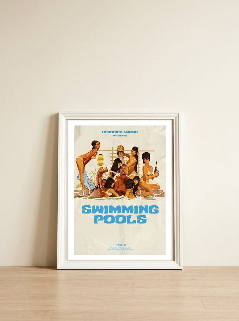Swimming Pools — framed, leaning against the wall