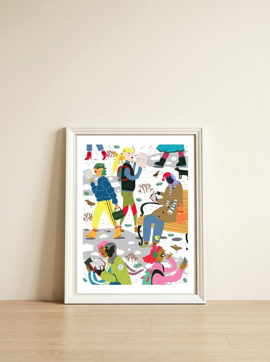 Winter Reading Club — framed, leaning against the wall