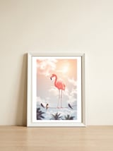Flamingo & Friends — framed, leaning against the wall thumbnail