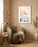 Flamingo & Friends framed in a tender room thumbnail