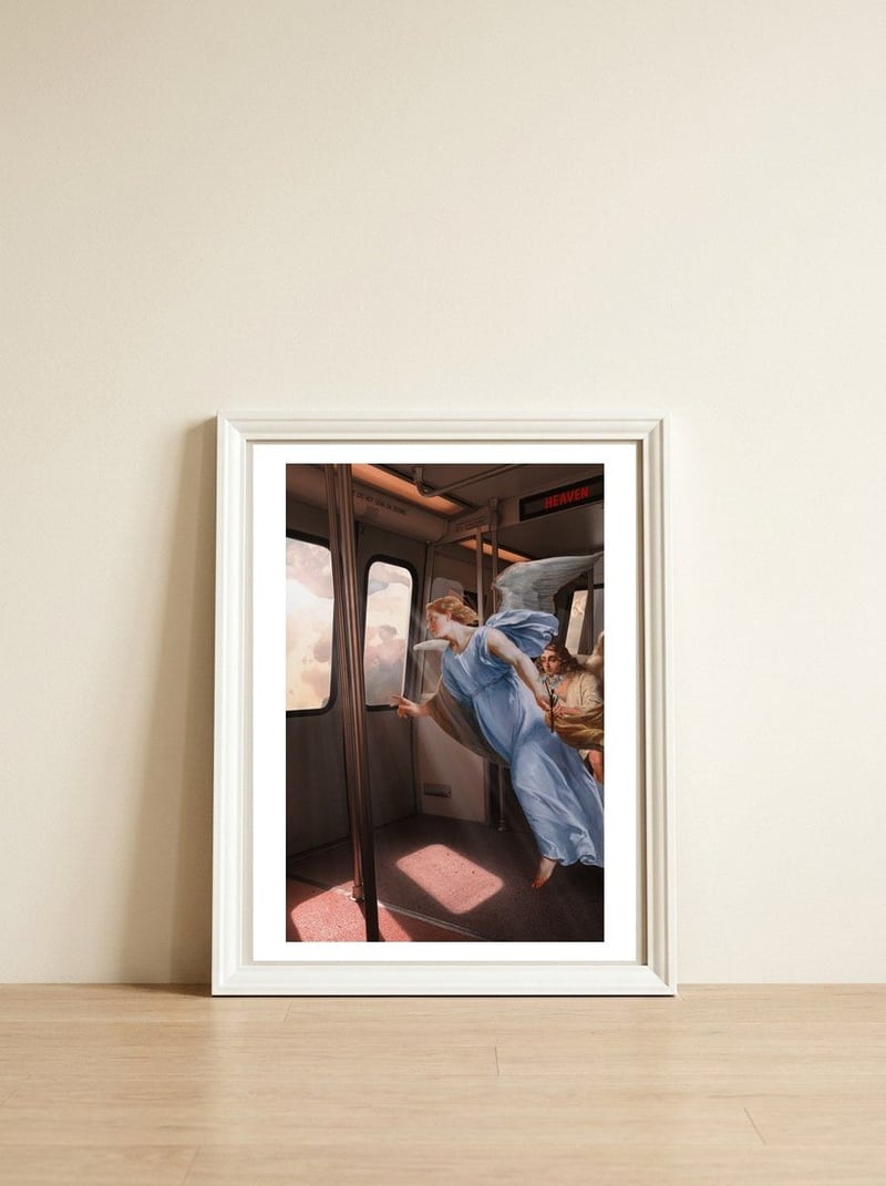 Last Stop Heaven — framed, leaning against the wall