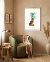 Pineapple Owl Vintage framed in a tender room thumbnail