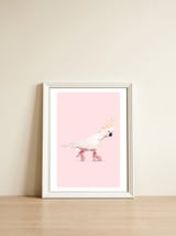 Rollerskating Cockatoo — framed, leaning against the wall thumbnail