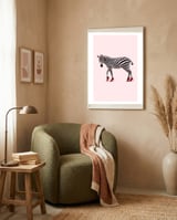 Zebra Heels framed in a tender room thumbnail