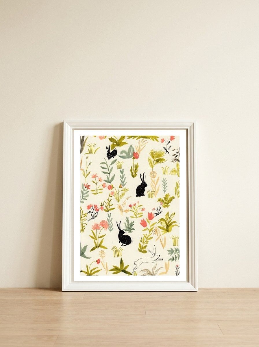 Black Rabbits — framed, leaning against the wall