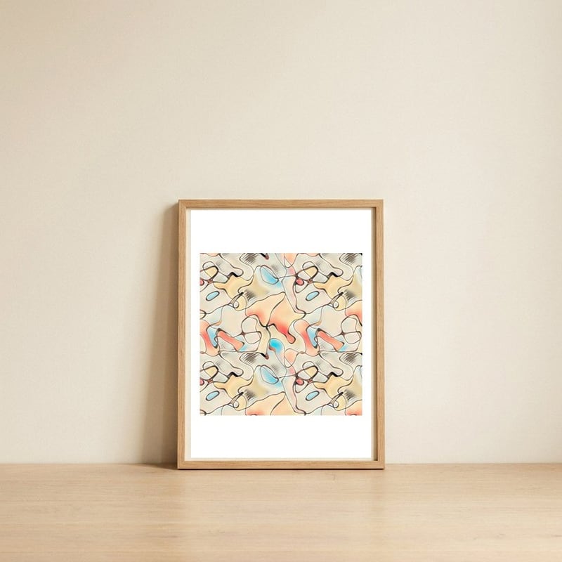 Twisted Into Knots — framed, leaning against the wall